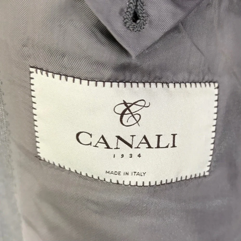 Canali Siena 2 Piece Suit Mens 46R Charcoal Grey Wool 2-Button Modern Made Italy